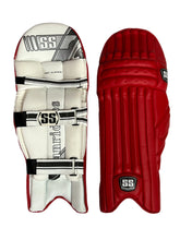 Load image into Gallery viewer, SS Test Player Batting Pads, lightweight with great protection, used by international players, featuring a new design for comfort, leather instep, cane inserts for impact absorption, and extra HD protection for top-level performance.