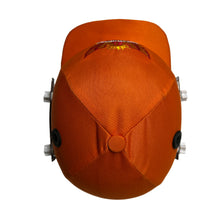 Load image into Gallery viewer, Black Ash custom IPL adjustable helmet, adorned with the logos of IPL teams like Kolkata Knight Riders and Mumbai Indians, featuring a high impact polypropylene shell, chrome finish steel grill with 8 micro adjustments, sweat-absorbent padding, adjustable to fit 52-58 cm, with nape dial adjuster and soft ear protection for optimal fit and protection.