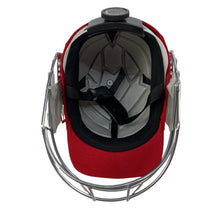Load image into Gallery viewer, Black Ash custom IPL adjustable helmet, adorned with the logos of IPL teams like Kolkata Knight Riders and Mumbai Indians, featuring a high impact polypropylene shell, chrome finish steel grill with 8 micro adjustments, sweat-absorbent padding, adjustable to fit 52-58 cm, with nape dial adjuster and soft ear protection for optimal fit and protection.