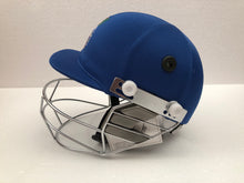 Load image into Gallery viewer, Black Ash custom International adjustable helmet, featuring a high impact polypropylene shell and chrome finish steel grill with 8 micro adjustments for enhanced protection and visibility, sweat-absorbent padding, and soft ear protection, adjustable to fit sizes 52-58 cm.