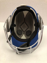 Load image into Gallery viewer, Black Ash custom International adjustable helmet, featuring a high impact polypropylene shell and chrome finish steel grill with 8 micro adjustments for enhanced protection and visibility, sweat-absorbent padding, and soft ear protection, adjustable to fit sizes 52-58 cm.