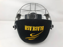 Load image into Gallery viewer, Black Ash custom adjustable helmet with a high impact polypropylene shell and chrome finish steel grill, offering 8 micro adjustments for optimal protection and visibility, impact-resistant padding, adjustable to fit 52-58 cm, with nape dial adjuster and soft ear protection.