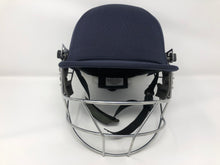 Load image into Gallery viewer, Black Ash custom adjustable helmet with a high impact polypropylene shell and chrome finish steel grill, offering 8 micro adjustments for optimal protection and visibility, impact-resistant padding, adjustable to fit 52-58 cm, with nape dial adjuster and soft ear protection.