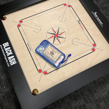 Load image into Gallery viewer, Precise Bulldog Elegant carrom board, 28mm thick English Birchwood ply, 37x37 inches overall size with a 29x29 inch playing area and 4-inch borders. Comes with a striker and a set of coins, known for its super satin smooth tournament playing surface.