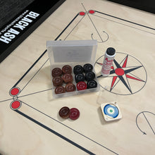 Load image into Gallery viewer, Precise Bulldog Elegant carrom board, 28mm thick English Birchwood ply, 37x37 inches overall size with a 29x29 inch playing area and 4-inch borders. Comes with a striker and a set of coins, known for its super satin smooth tournament playing surface.