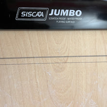 Load image into Gallery viewer, Black Ash 'Jumbo' high-end special edition carrom board by SISCAA, made of English Birchwood, 51x51 inches with a 41x41 inch playing area, 12mm sheet thickness, and 5-inch borders. Includes premium finish, fast rebound borders, heavy-duty back support, high-end coins, and 2 strikers.