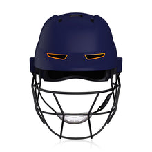 Load image into Gallery viewer, Moonwalkr MIND Helmet, the world&#39;s coolest and first cricket helmet with 30 air vents for superior airflow, designed to protect against impacts up to 160 kmph with an aerodynamic structure, including an in-built lower head protector and high-carbon steel grille for maximum impact resistance, visibility, and comfort.