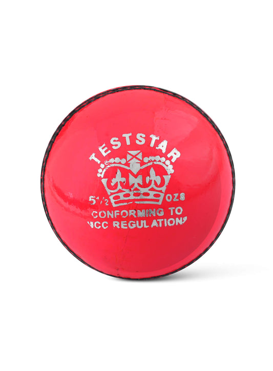 CA Test Star -  Pack of 6 Pink Cricket Leather Balls 156 Grams