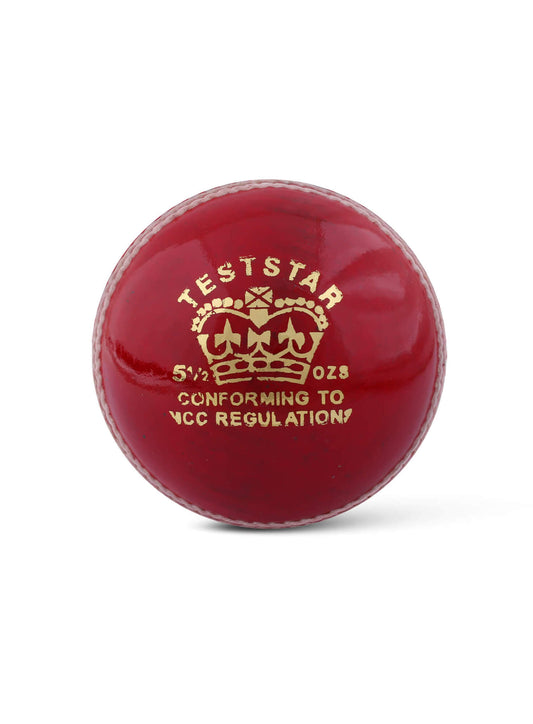 CA Test Star -  Pack of 6 Red Cricket Leather Balls 156 Grams