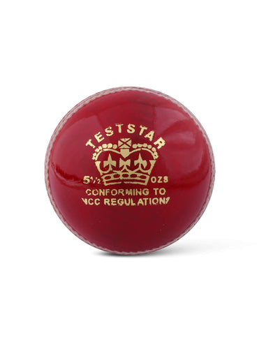 CA Test Star -  Pack of 6 Red Cricket Leather Balls 156 Grams