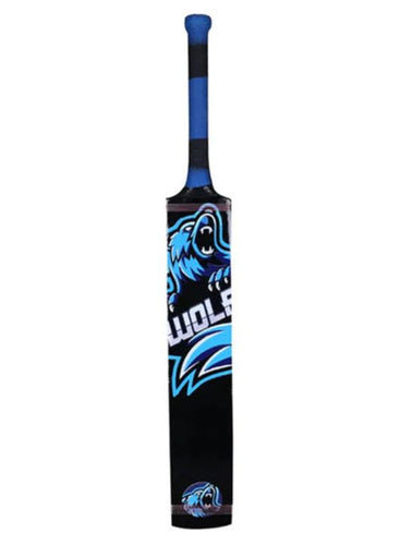 Wolf Power-Tek tennis ball cricket bat, handcrafted from Popular willow, lightweight and ideal for tournaments with a double-colored grip and Power-Tek technology for extra blade power.
