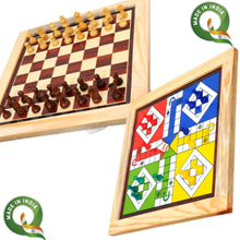 Load image into Gallery viewer, Wooden Art Chess-Ludo 2 in 1 Combo Magnetic Board Game