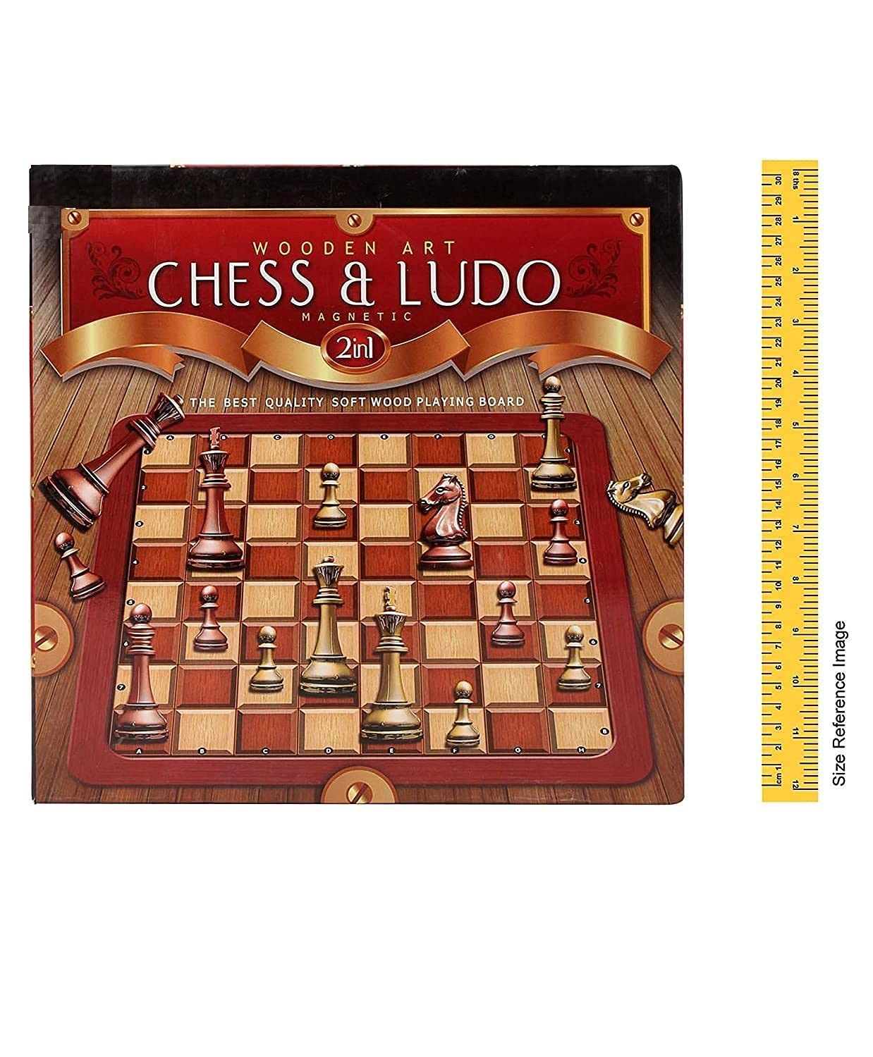 Wooden Art Chess-Ludo 2 in 1 Combo Magnetic Board Game