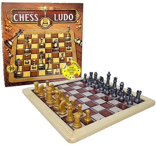 Wooden Art Chess-Ludo 2 in 1 Combo Magnetic Board Game