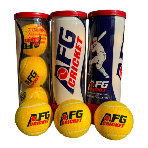 AFG - Cricket Tennis Balls - BUNDLE of 3 Tubes