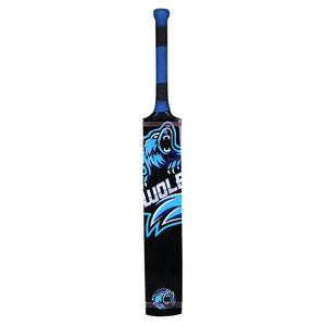 Wolf Power-Tek tennis ball cricket bat, handcrafted from Popular willow, lightweight and ideal for tournaments with a double-colored grip and Power-Tek technology for extra blade power.