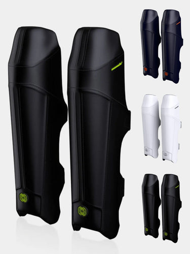 Moonwalkr Leg Guards, slim, light, and strong, made with ballistic proof composite for high-level protection and unrestricted movement, designed for impacts up to 160 Kmph, with new strap material for comfort.
