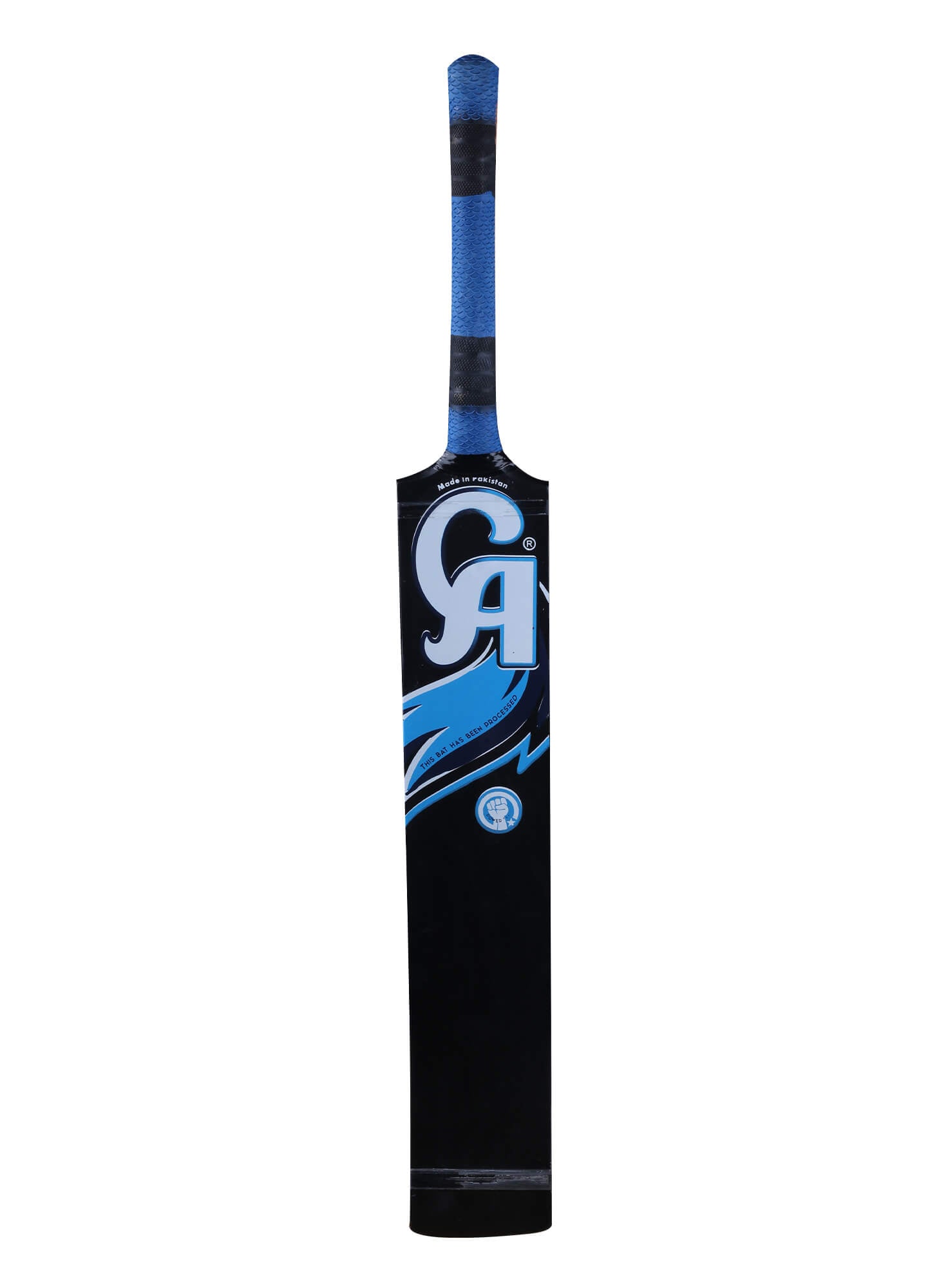 Wolf Power-Tek tennis ball cricket bat, handcrafted from Popular willow, lightweight and ideal for tournaments with a double-colored grip and Power-Tek technology for extra blade power.