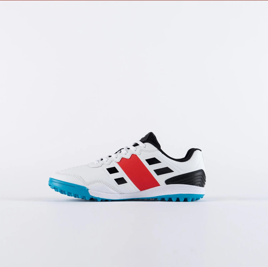 Gray-Nicolls Velocity 3.5 cricket shoes designed for women and junior players, offering a narrower fit for improved comfort and performance. Ideal for indoor and artificial net use, with GN Rubber outsole, EVA performance midsole, Haipoli pro footbed for joint stress reduction, and lightweight breathable PU upper, tailored for club, junior, and women cricketers.