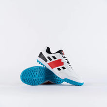 Load image into Gallery viewer, Gray-Nicolls Velocity 3.5 cricket shoes designed for women and junior players, offering a narrower fit for improved comfort and performance. Ideal for indoor and artificial net use, with GN Rubber outsole, EVA performance midsole, Haipoli pro footbed for joint stress reduction, and lightweight breathable PU upper, tailored for club, junior, and women cricketers.