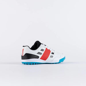 Gray-Nicolls Velocity 3.5 cricket shoes designed for women and junior players, offering a narrower fit for improved comfort and performance. Ideal for indoor and artificial net use, with GN Rubber outsole, EVA performance midsole, Haipoli pro footbed for joint stress reduction, and lightweight breathable PU upper, tailored for club, junior, and women cricketers.
