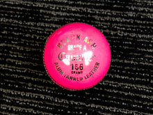 Load image into Gallery viewer, Pack of 6 pink cricket balls named &#39;Black Ash Cavalier,&#39; crafted from premium quality, genuine Australian alum-tanned leather with a 4-piece construction for superior shape retention. These waterproof balls are suitable for 50 overs, conform to MCC regulations, machine-stitched, and each weighs 156 grams (5.5 ounces).