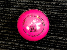 Load image into Gallery viewer, Black Ash Premium grade pack of 6 pink cricket leather balls, each 156 grams, made of genuine leather with 4-piece construction, excellent shape retention, suitable for 30 to 35 overs, and meeting MCC regulations.