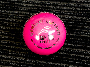 Black Ash Premium grade pack of 6 pink cricket leather balls, each 156 grams, made of genuine leather with 4-piece construction, excellent shape retention, suitable for 30 to 35 overs, and meeting MCC regulations.