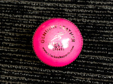 Load image into Gallery viewer, Pack of 6 pink Black Ash Seamer cricket leather balls, premium quality, 156 grams each, suitable for practice and T20 cricket, featuring 4-piece construction and excellent shape retention, machine stitched according to MCC regulations.