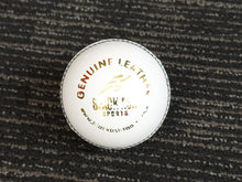 Load image into Gallery viewer, Black Ash Royal Crown pack of 6 white cricket leather balls, 156 grams, premium quality, suitable for 35 to 40 overs, with 4-piece construction, excellent shape retention, and MCC regulations compliant.
