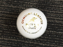 Load image into Gallery viewer, Pack of 6 white Black Ash Royal Crown cricket leather balls, 156 grams, designed for practice T20 cricket, with premium quality genuine leather, 4-piece construction, and meeting MCC standards
