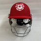 Black Ash custom IPL adjustable helmet, adorned with the logos of IPL teams like Kolkata Knight Riders and Mumbai Indians, featuring a high impact polypropylene shell, chrome finish steel grill with 8 micro adjustments, sweat-absorbent padding, adjustable to fit 52-58 cm, with nape dial adjuster and soft ear protection for optimal fit and protection.