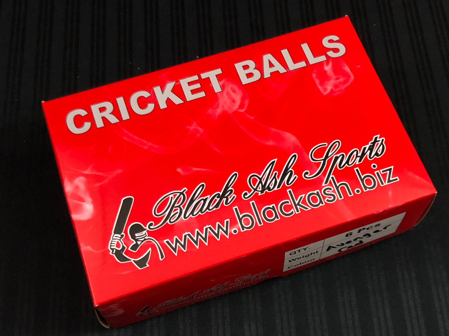 Black Ash Avenger Pack of 6 Red Cricket Leather Balls 156 Grams