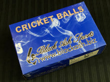Load image into Gallery viewer, Pack of 6 white Black Ash PVC soft cricket training balls, each weighing 90 grams, designed for coaching and training, with a top-quality PVC construction and soft center, suitable for indoor and outdoor use.