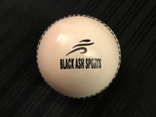 Load image into Gallery viewer, Pack of 6 white Black Ash PVC soft cricket training balls, each weighing 90 grams, designed for coaching and training, with a top-quality PVC construction and soft center, suitable for indoor and outdoor use.