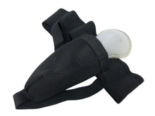 Load image into Gallery viewer, Black Ash abdominal guard with strap, made of solid polyethylene, featuring rubber edges for comfort, ventilated design for air circulation, ensuring protection during play