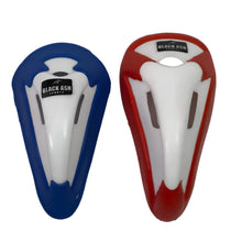 Load image into Gallery viewer, Black Ash abdominal guard, crafted from solid polyethylene with rubber edges, designed for comfort and ventilation, ensuring protection during sports activities.