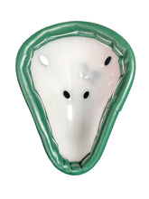 Load image into Gallery viewer, Wider Black Ash abdominal guard made of solid polyethylene, cushioned edges for added comfort, ventilated for optimal air circulation, designed for enhanced protection and comfort.