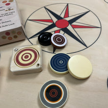 Load image into Gallery viewer, Professional tournament carrom striker by Precise, packed in a unique magnetic lock wooden box, each with an elegant design, available through Black Ash Sports.