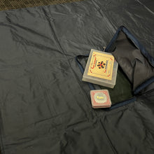 Load image into Gallery viewer, Durable rexine carrom board protective cover for 37x37 inch boards, includes a pocket for accessory storage, designed to protect the playing surface, available in multiple sizes.