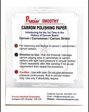 Load image into Gallery viewer, Pack of Precise Smoothy carrom polishing paper by Black Ash Sports, designed to improve the anti-friction qualities of carrom boards, carrommen, and carrom strikers for smoother play.