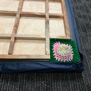 Heavy quality rexine protective cover for 32x32 inch carrom boards, featuring a pocket for storing accessories, ensuring the playing surface is protected when not in use.