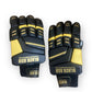 Black/Gold Cricket Batting Gloves by Black Ash, featuring light-weight high-density foam for protection, full leather palm, two-piece thumb, high-quality Velcro closing, and towel lining on the wrist area, available in black and gold.