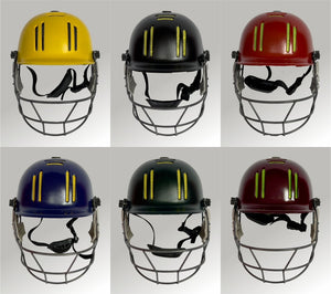 Black Ash Junior Cricket Helmet with an adjustable steel grill for superior protection and visibility, featuring an Air Flow cooling system for enhanced ventilation, very comfortable and secure fit, and available in 6 colors.