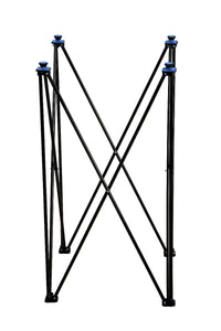 42-inch Precise Giant Easy Fold carrom stand with a compact hydraulic design for standing play, ideal for various settings, features rubber feet and levelers for stability.