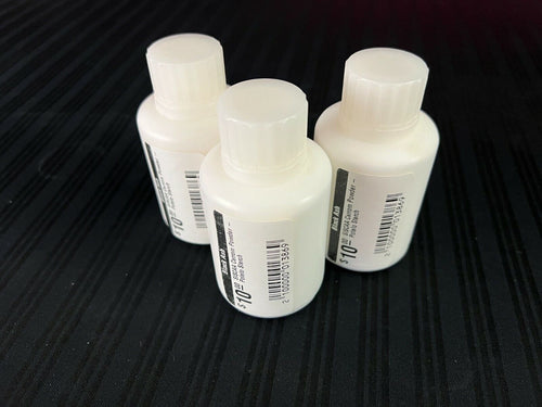 Specialized SISCAA potato starch carrom powder for smooth sliding, in a pack of three bottles, used by professional players, available through Black Ash Sports.