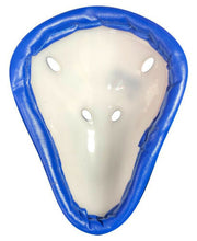 Load image into Gallery viewer, Wider Black Ash abdominal guard made of solid polyethylene, cushioned edges for added comfort, ventilated for optimal air circulation, designed for enhanced protection and comfort.
